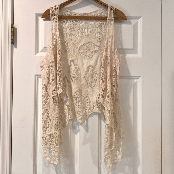 Jackets & Coats Cream Lace Vest Poshmark